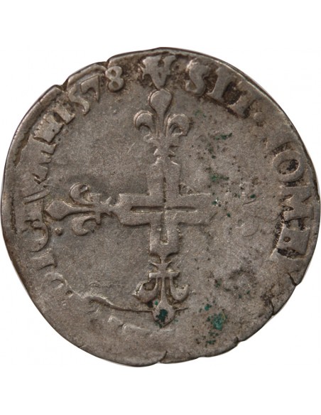 HENRI III - DOUBLE SOL PARISIS 1578 A PARIS