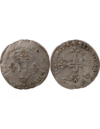 HENRI III - DOUBLE SOL PARISIS 1578 A PARIS