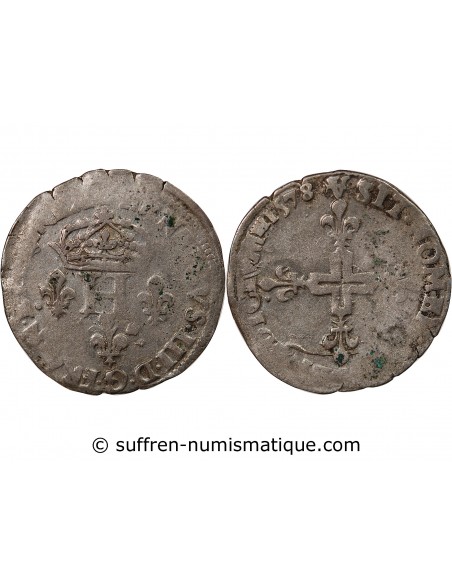 HENRI III - DOUBLE SOL PARISIS 1578 A PARIS