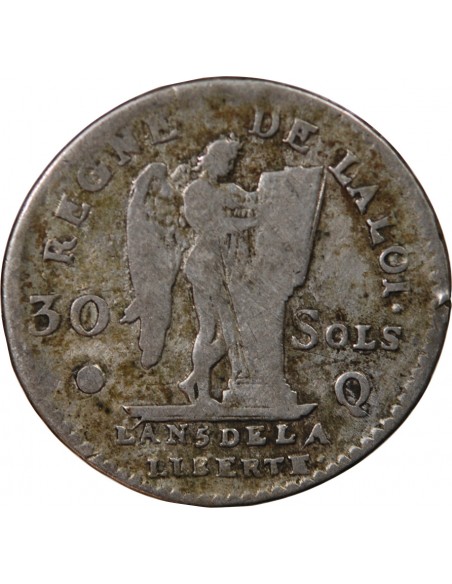 LOUIS XVI CONSTITUTION - 30 SOLS 1793 Q PERPIGNAN