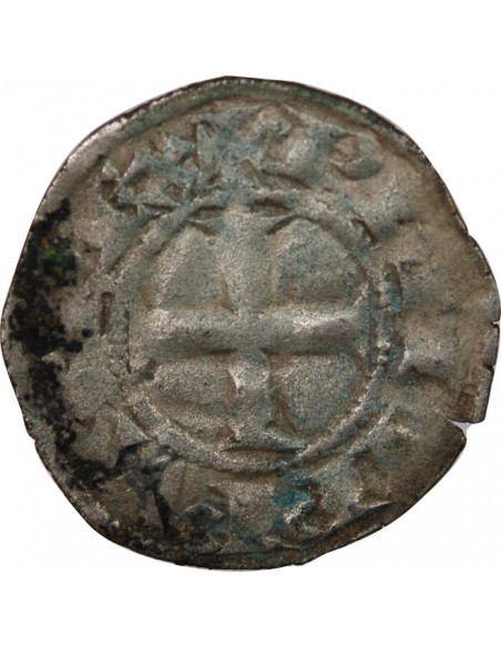 PHILIPPE III / IV - DENIER TOURNOIS à l'O rond 1280 / 1310