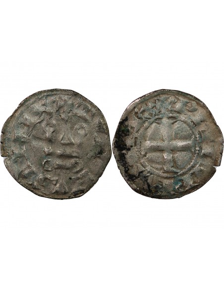 PHILIPPE III / IV - DENIER TOURNOIS à l'O rond 1280 / 1310