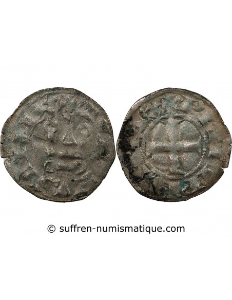 PHILIPPE III / IV - DENIER TOURNOIS à l'O rond 1280 / 1310