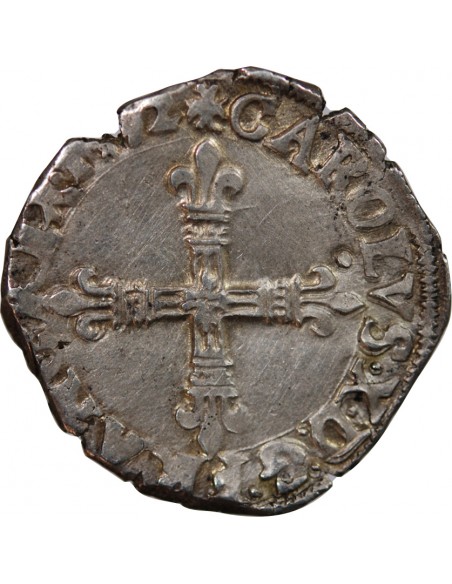 CHARLES X, CARDINAL DE BOURBON - 1/4 ECU ARGENT 1592 T NANTES