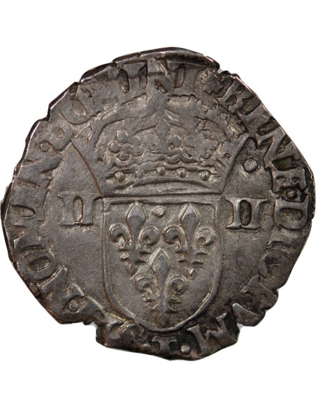 CHARLES X, CARDINAL DE BOURBON - 1/4 ECU ARGENT 1592 T NANTES
