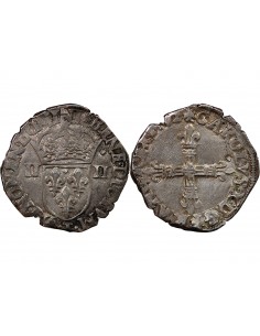 CHARLES X, CARDINAL DE BOURBON - 1/4 ECU ARGENT 1592 T NANTES 2