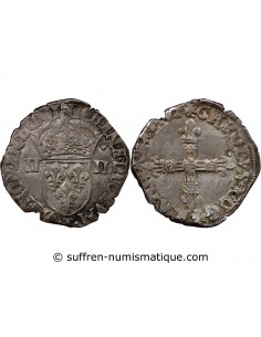 CHARLES X, CARDINAL DE BOURBON - 1/4 ECU ARGENT 1592 T NANTES