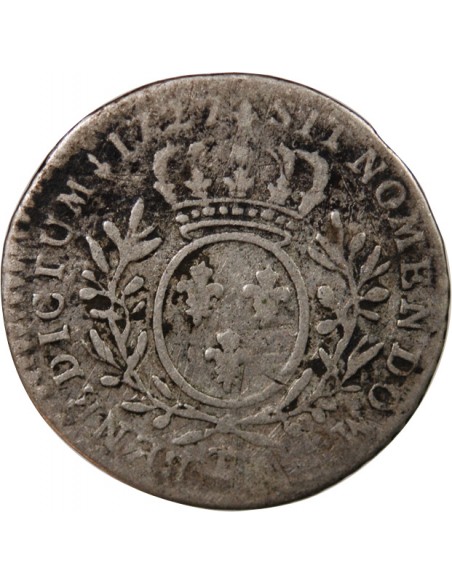 LOUIS XV - 1/10 ECU AUX BRANCHES D'OLIVIER 1727 T NANTES