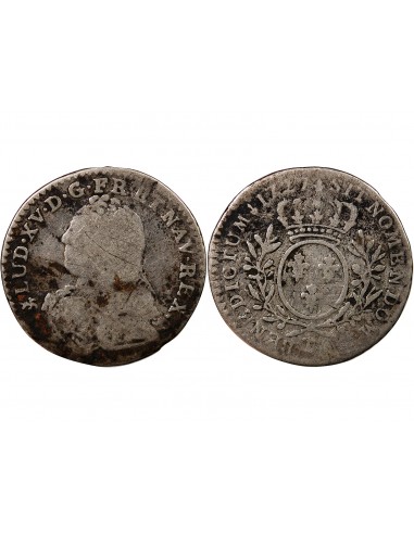 LOUIS XV - 1/10 ECU AUX BRANCHES D'OLIVIER 1727 T NANTES