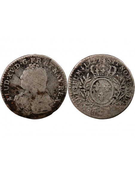 LOUIS XV - 1/10 ECU AUX BRANCHES D'OLIVIER 1727 T NANTES