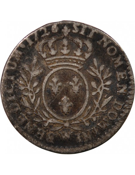 LOUIS XV - 1/10 ECU AUX BRANCHES D'OLIVIER 1726 W LILLE
