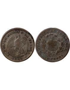 CHILI - 20 CENTAVOS ARGENT 1892 So 2