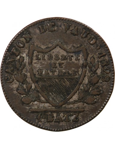 SUISSE, VAUD - 1 BATZ 1828