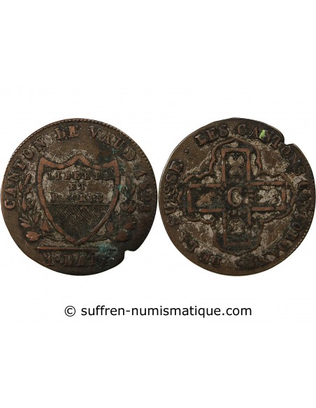 SUISSE, VAUD - 1 BATZ 1828