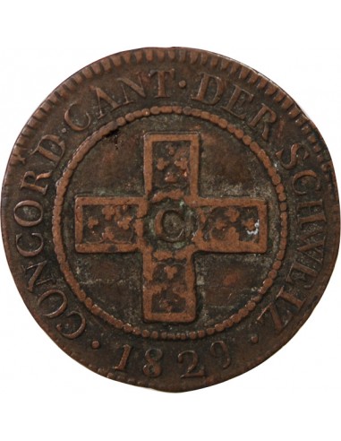 SUISSE, CANTON D'ARGOVIE- 5 RAPPEN 1829