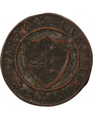 SUISSE, CANTON D'ARGOVIE- 5 RAPPEN 1829