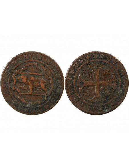 SUISSE, BERNE - 1/2 BATZEN 1798