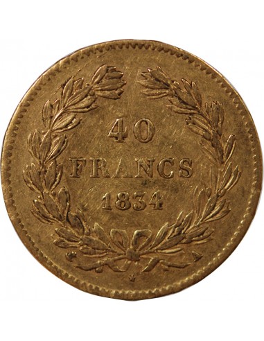 LOUIS PHILIPPE﻿ - 40 FRANCS OR 1834 A PARIS﻿