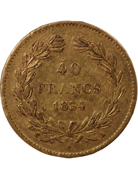 LOUIS PHILIPPE﻿ - 40 FRANCS OR 1834 A PARIS﻿