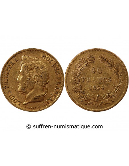 LOUIS PHILIPPE﻿ - 40 FRANCS OR 1834 A PARIS﻿