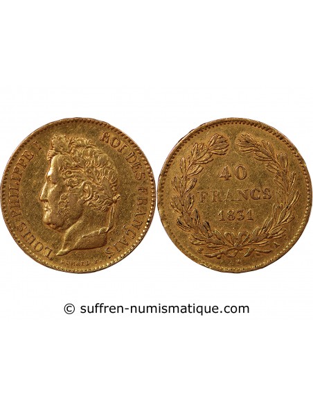 LOUIS PHILIPPE - 40 FRANCS OR 1831 A PARIS﻿