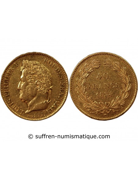 LOUIS PHILIPPE﻿ - 40 FRANCS OR 1834 A PARIS﻿