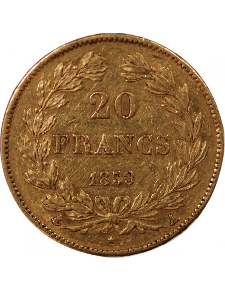 LOUIS PHILIPPE﻿ Ier - 20 FRANCS OR 1839 A PARIS﻿