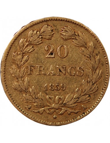 LOUIS PHILIPPE﻿ Ier - 20 FRANCS OR 1839 A PARIS﻿