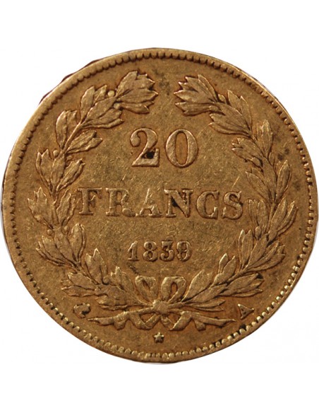 LOUIS PHILIPPE﻿ Ier - 20 FRANCS OR 1839 A PARIS﻿