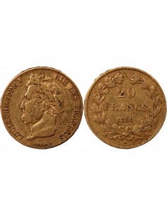 LOUIS PHILIPPE﻿ Ier - 20 FRANCS OR 1839 A PARIS﻿ 2