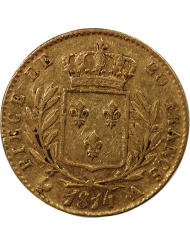 LOUIS XVIII - 20 FRANCS OR 1814 A PARIS