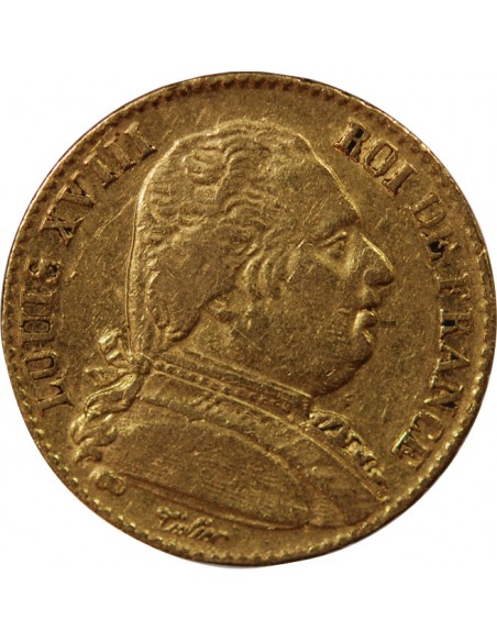 LOUIS XVIII - 20 FRANCS OR 1814 A PARIS