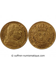 LOUIS XVIII - 20 FRANCS OR 1814 A PARIS