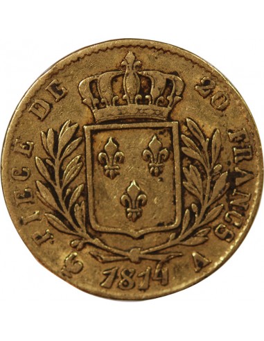 LOUIS XVIII - 20 FRANCS OR 1814 A PARIS