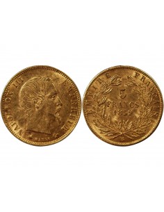 NAPOLEON III - 5 FRANCS OR 1859 BB STRASBOURG 2
