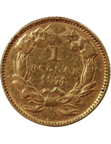 USA - 1 DOLLAR "Indian Head" 1874 PHILADELPHIE
