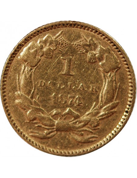 USA - 1 DOLLAR "Indian Head" 1874 PHILADELPHIE