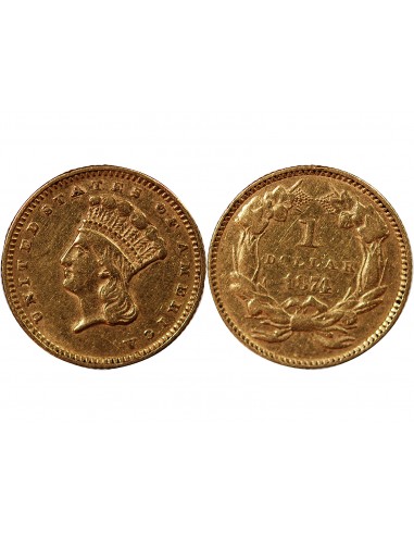 USA - 1 DOLLAR "Indian Head" 1874 PHILADELPHIE