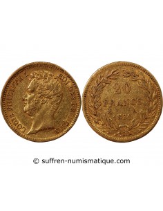 LOUIS PHILIPPE﻿ Ier - 20 FRANCS OR 1831 A PARIS "Tête Nue Tranche en Relief"﻿