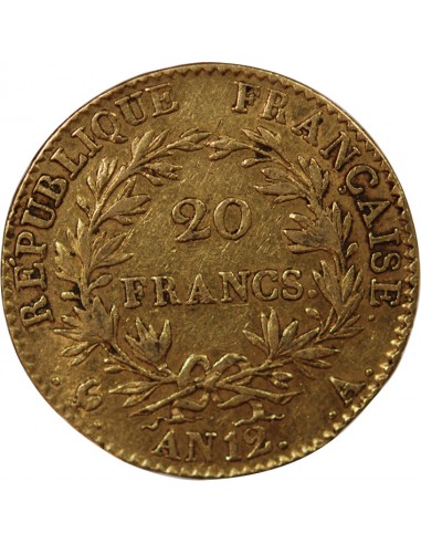 BONAPARTE 1er CONSUL - 20 FRANCS OR AN 12 A PARIS