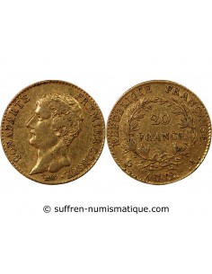 BONAPARTE 1er CONSUL - 20 FRANCS OR AN 12 A PARIS