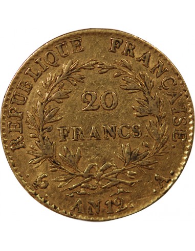 BONAPARTE 1er CONSUL - 20 FRANCS OR AN 12 A PARIS