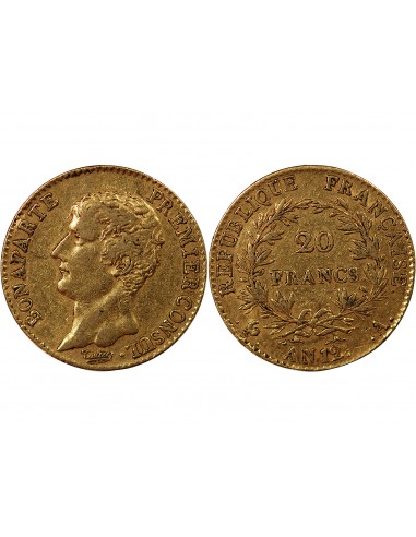 BONAPARTE 1er CONSUL - 20 FRANCS OR AN 12 A PARIS