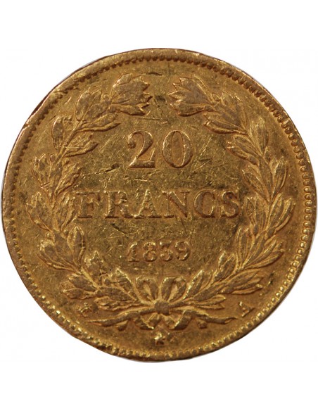 LOUIS PHILIPPE﻿ Ier - 20 FRANCS OR 1839 A PARIS﻿