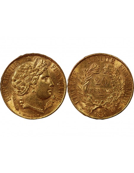 CERES ﻿- 20 FRANCS OR 1851 A PARIS﻿