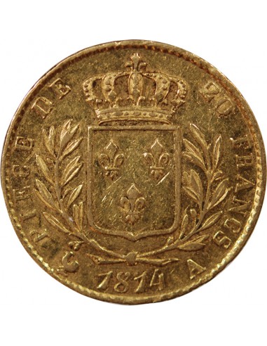 LOUIS XVIII - 20 FRANCS OR 1814 A PARIS