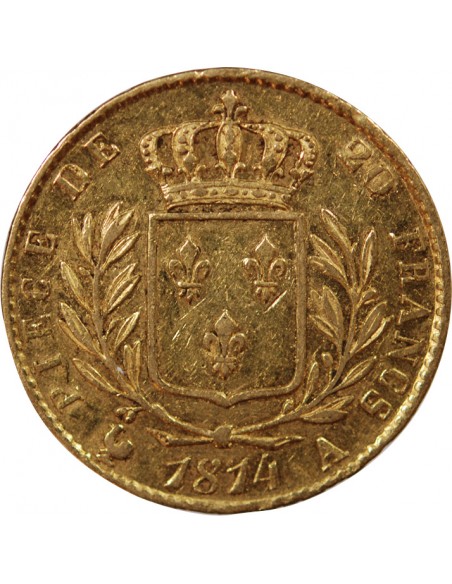 LOUIS XVIII - 20 FRANCS OR 1814 A PARIS