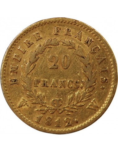 NAPOLEON Ier - 20 FRANCS OR 1812 W LILLE