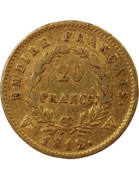 NAPOLEON Ier - 20 FRANCS OR 1812 W LILLE
