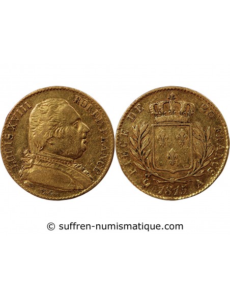 LOUIS XVIII - 20 FRANCS OR 1815 A PARIS